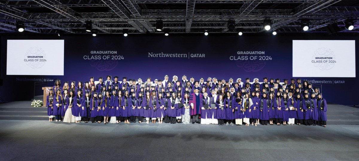 Northwestern Qatar Class of 2024 graduating students during the ceremony.