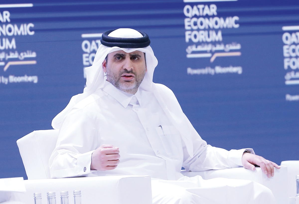 Qatar Central Bank Governor, H E Sheikh Bandar bin Mohammed bin Saoud Al Thani addressing the panel discussion.