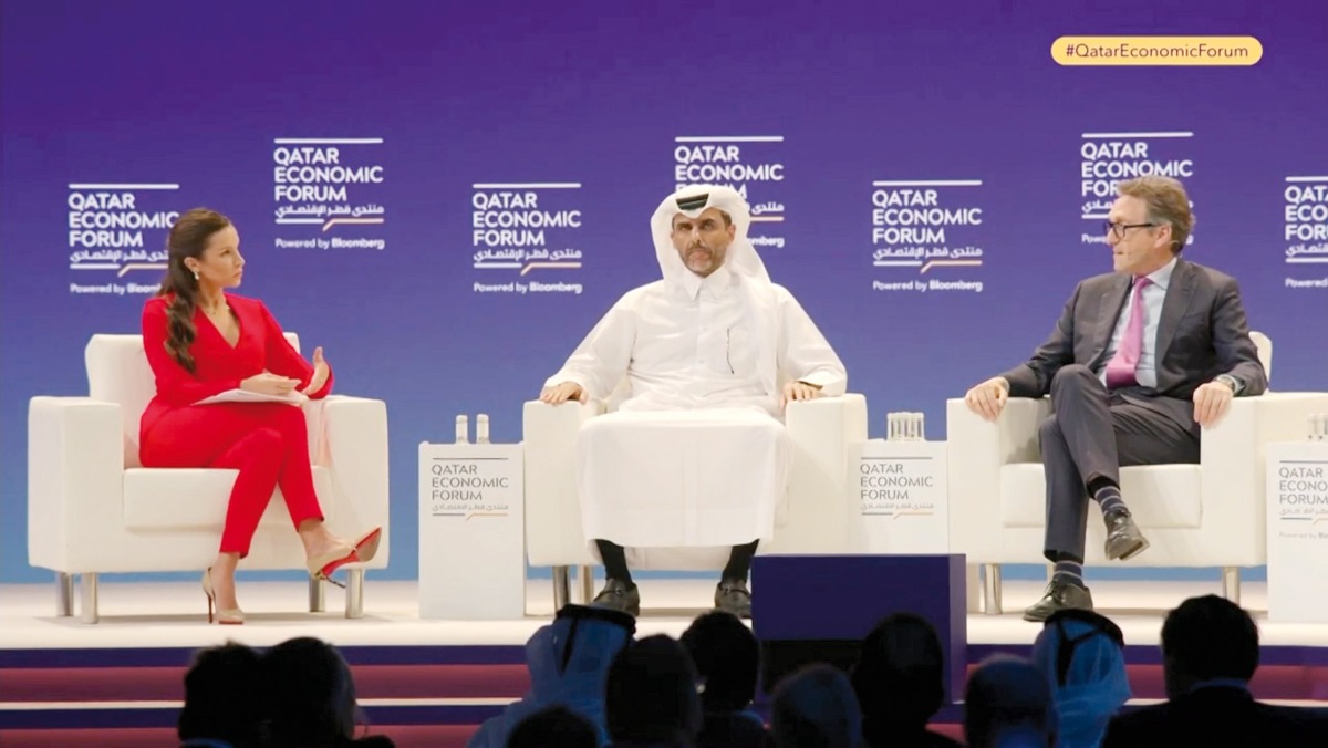 Panelists discussing on 'Taking Cities to the Next Level' at Qatar Economic Forum, yesterday.