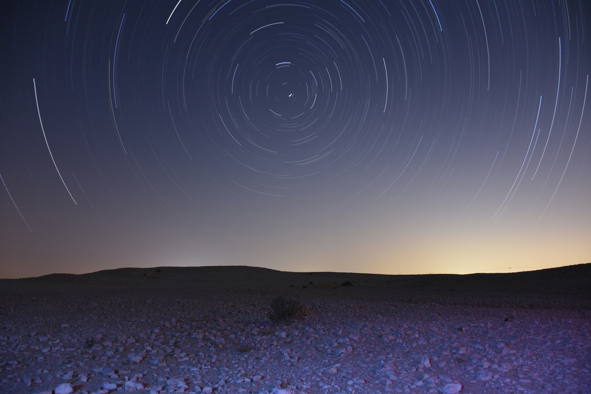 Star trail at Kharrarah captured by Rizwan Ahmad.