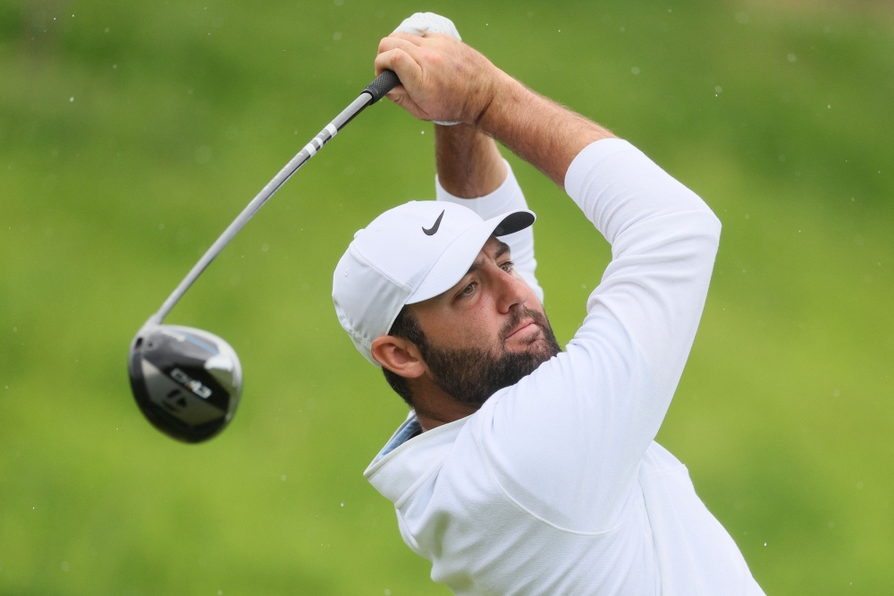 Scottie Scheffler of the United States plays his shot from the 16th tee during the second round of the 2024 PGA Championship at Valhalla Golf Club on May 17, 2024 in Louisville, Kentucky. Andy Lyons/Getty Images/AFP 