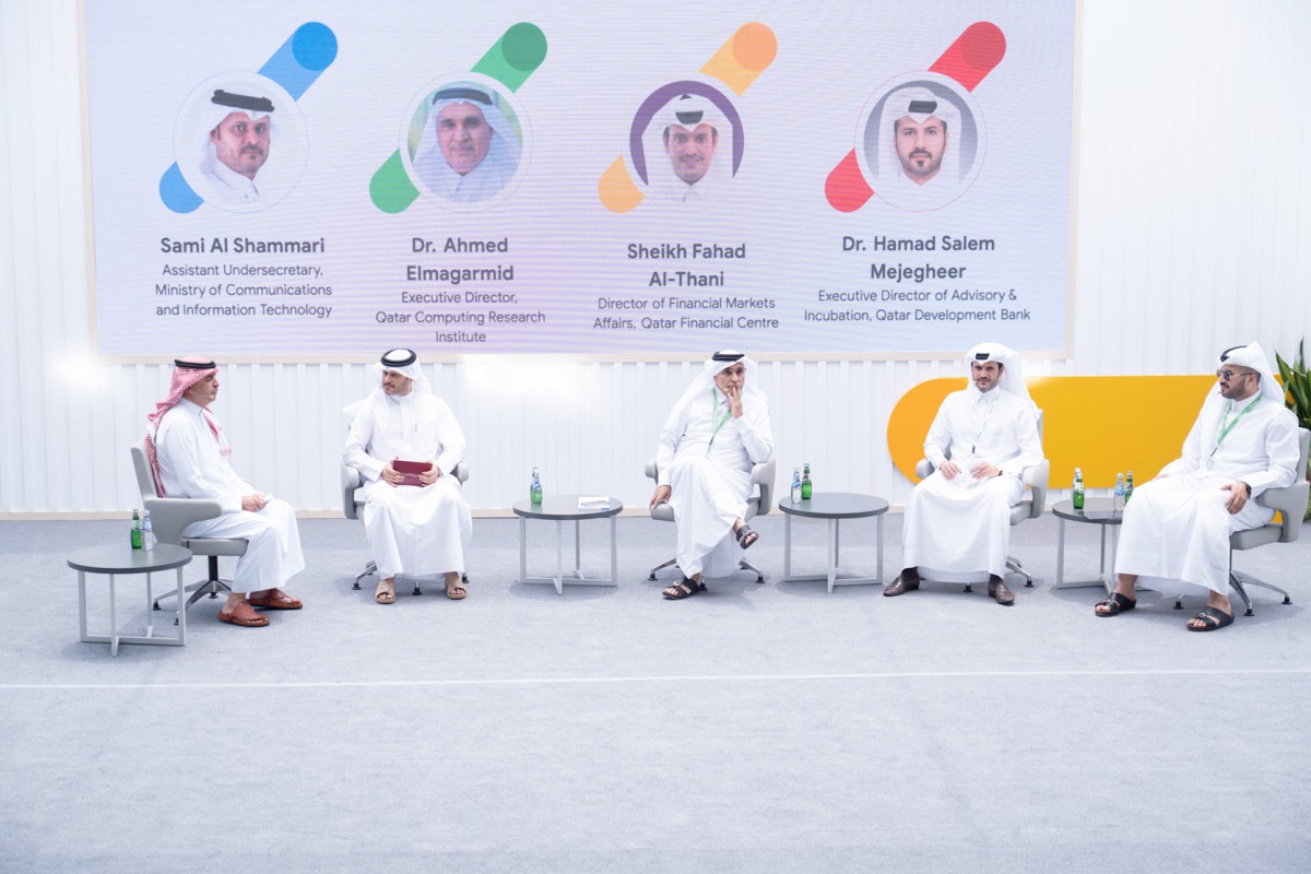 Sami Al Shammari, Assistant Undersecretary at the Ministry of Communications and Information Technology with other panellists during the Google Cloud Summit, yesterday. 