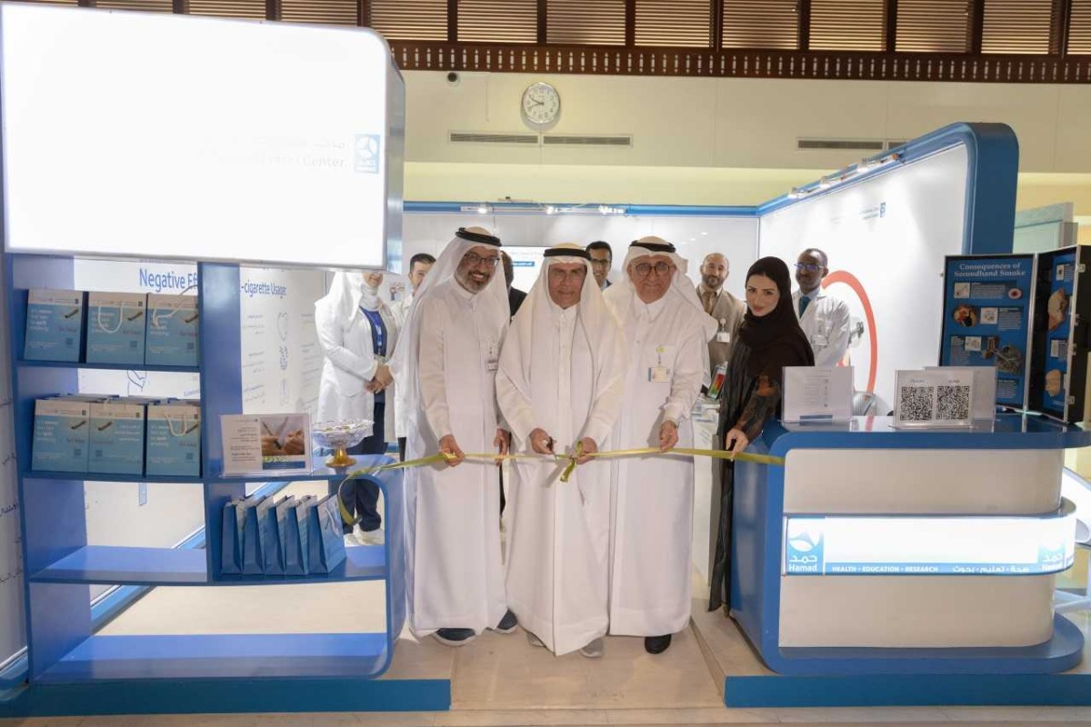 Officials inaugurate an awareness booth on the occasion of World No Tobacco Day.