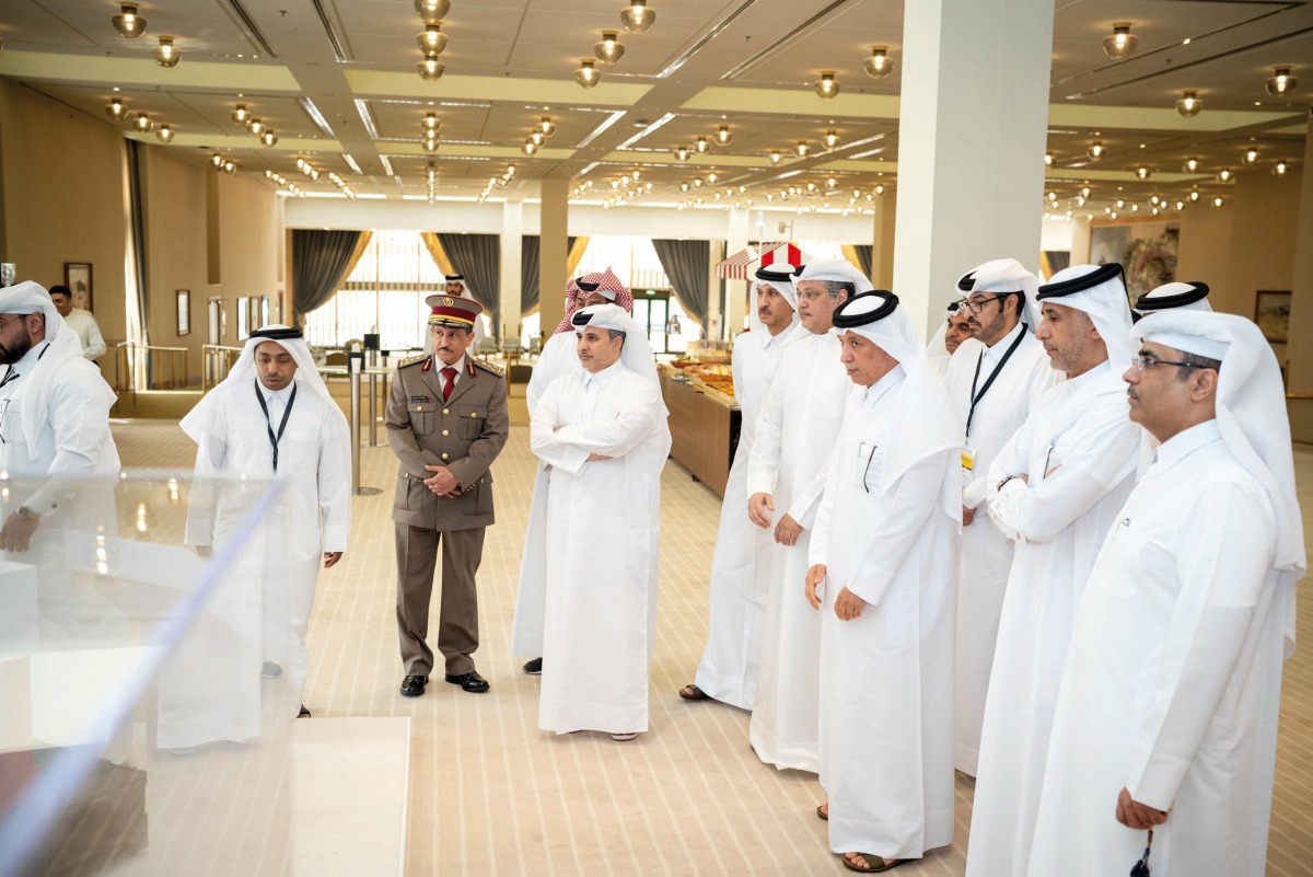 Minister of Environment and Climate Change H E Dr. Abdullah bin Abdulaziz bin Turki Al Subaie, Minister of Communications and Information Technology H E Mohammed bin Ali Al Mannai, Minister of State for Foreign Affairs H E Sultan bin Saad Al Muraikhi and Minister of State for Interior Affairs H E Sheikh Abdulaziz bin Faisal bin Mohammed Al Thani during the workshop organised by the MoECC in Doha, yesterday.