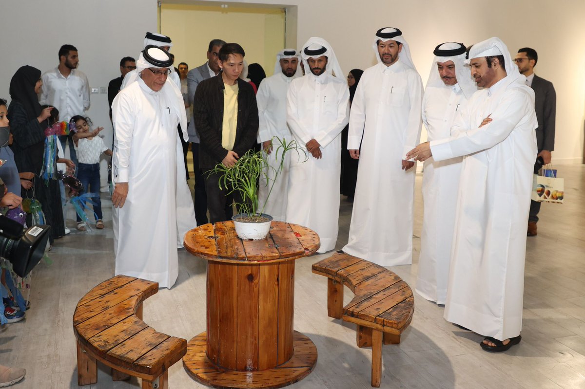 Katara General Manager, Prof. Dr. Khalid bin Ibrahim Al Sulaiti (first right) and other officials touring the exhibition. 