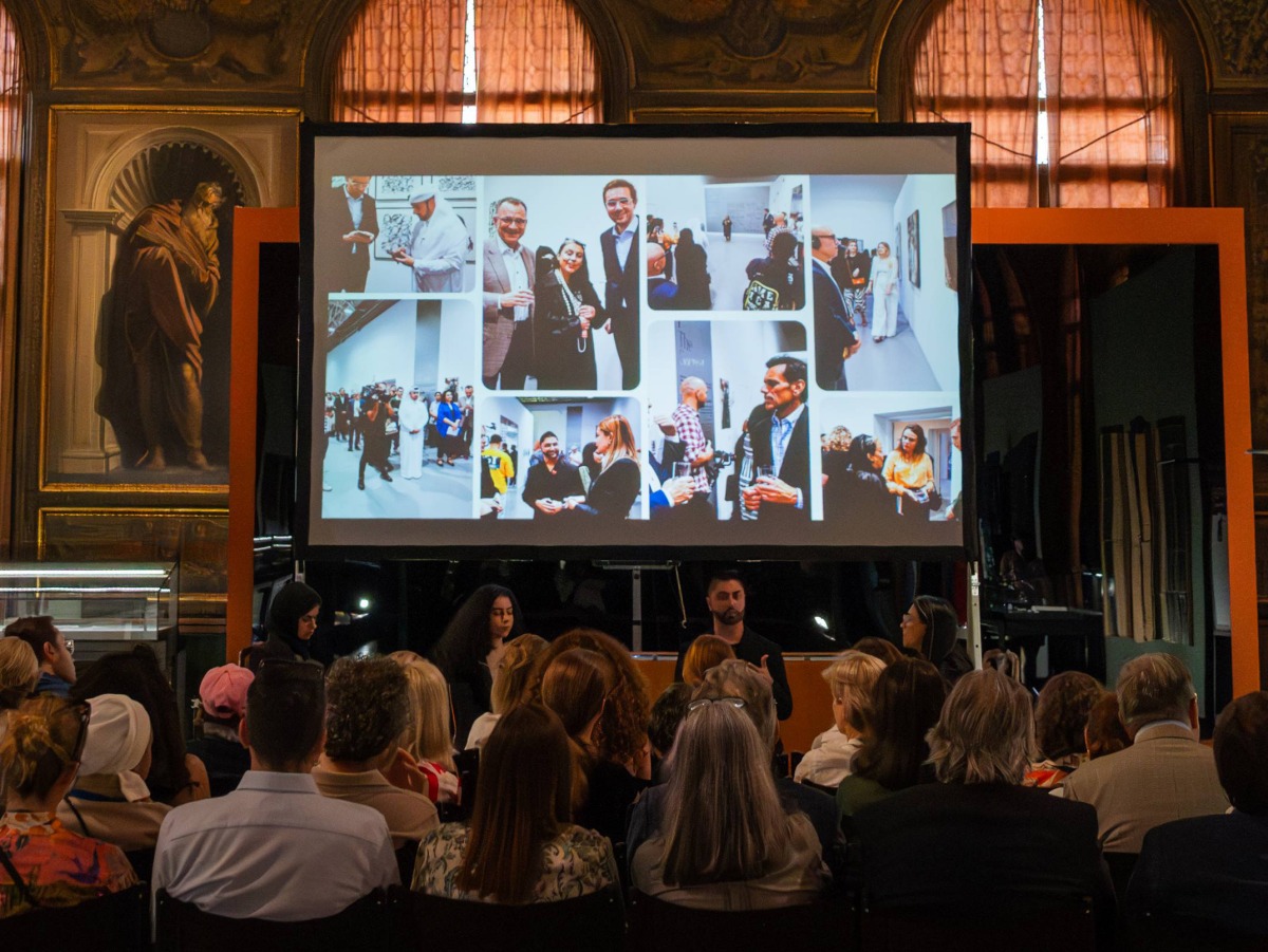 VCUarts Qatar alumni take part in the panel discussion in Venice.