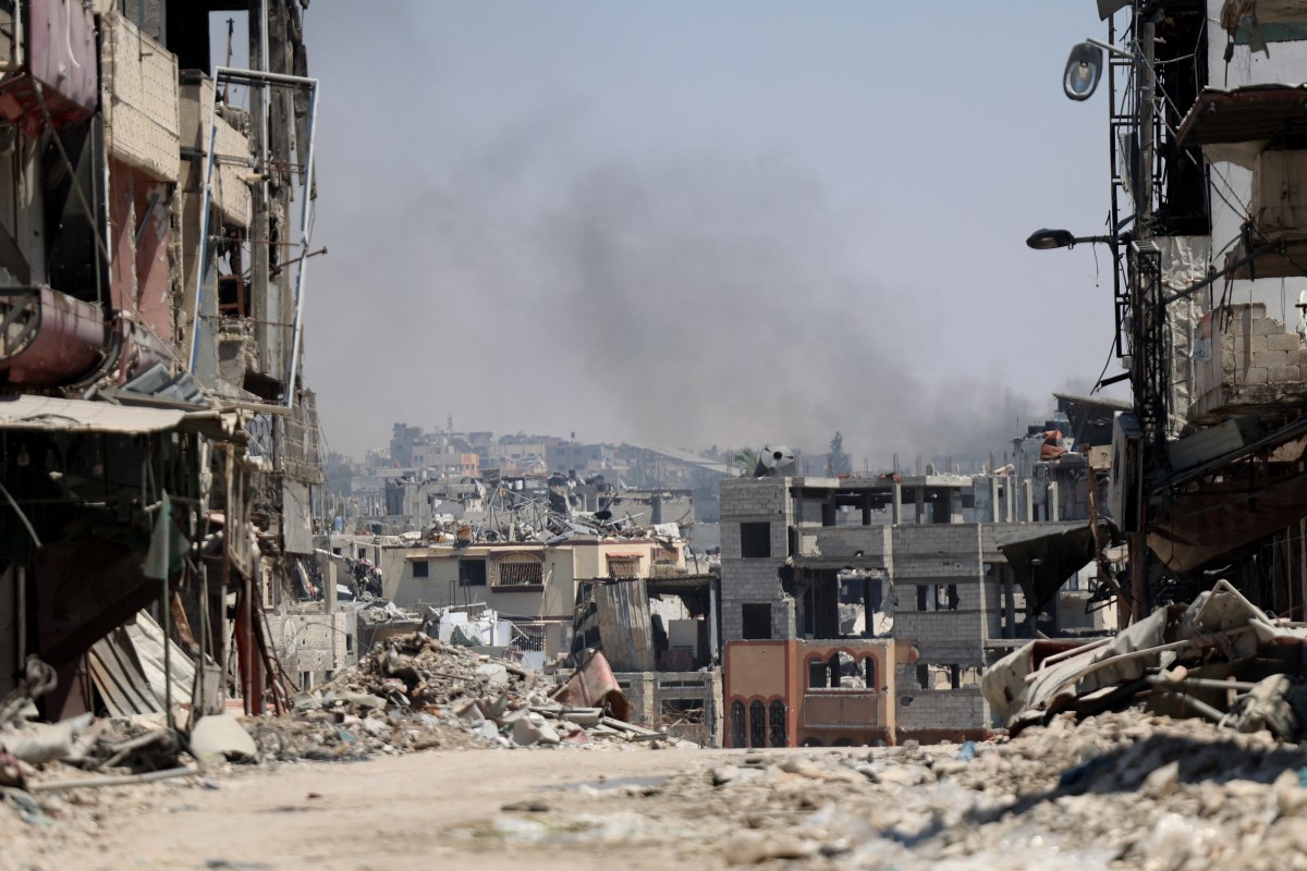 Smoke billows from an area targeted by Israeli bombardment in the Gaza City district of Shujaiya on June 28, 2024. Photo by Omar AL-QATTAA / AFP.