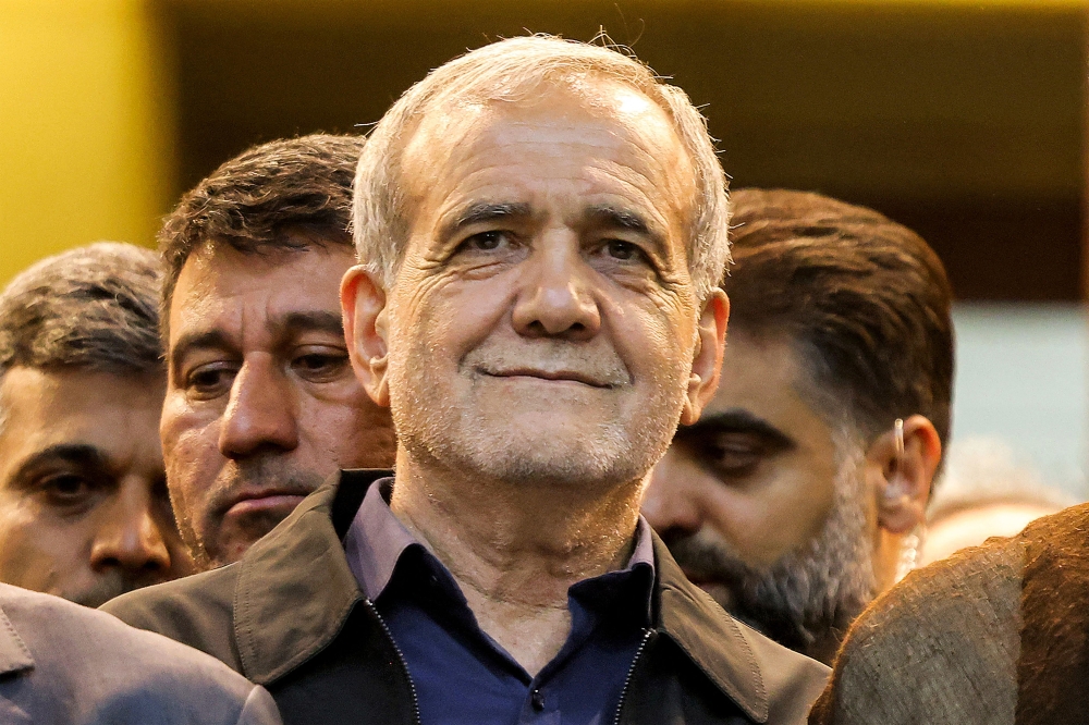 Iran's newly-elected President Masoud Pezeshkian on July 6, 2024. (Photo by Atta Kenare / AFP)

