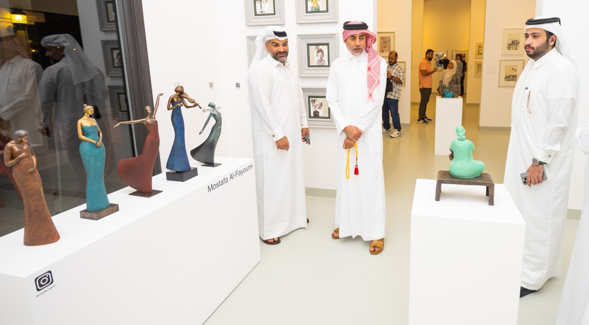 Visitors at the 'Networks' exhibition at Katara Cultural Village.