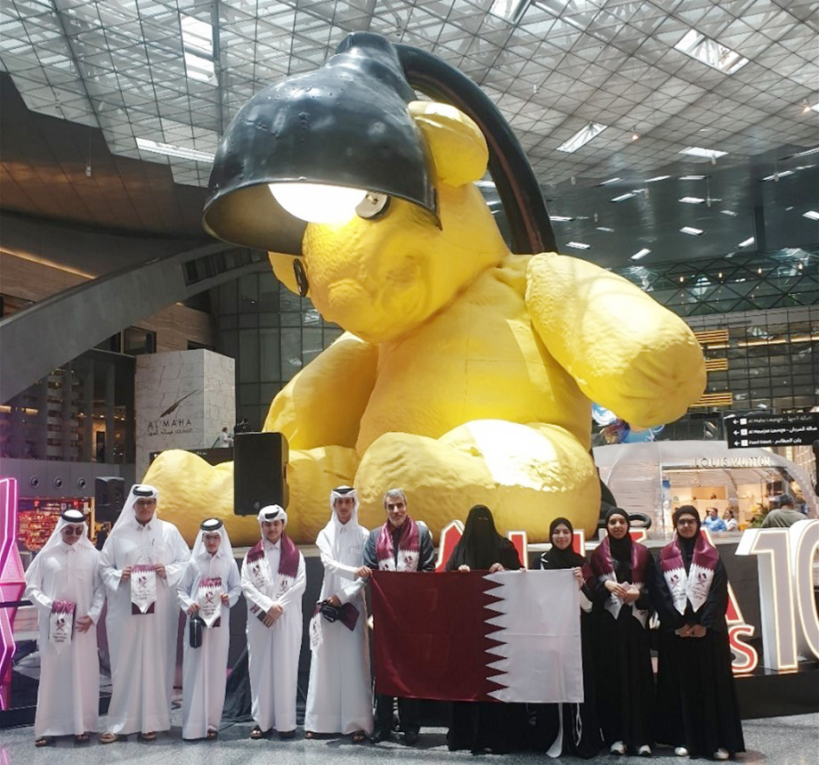 Members of the Qatari team participating in the programme.