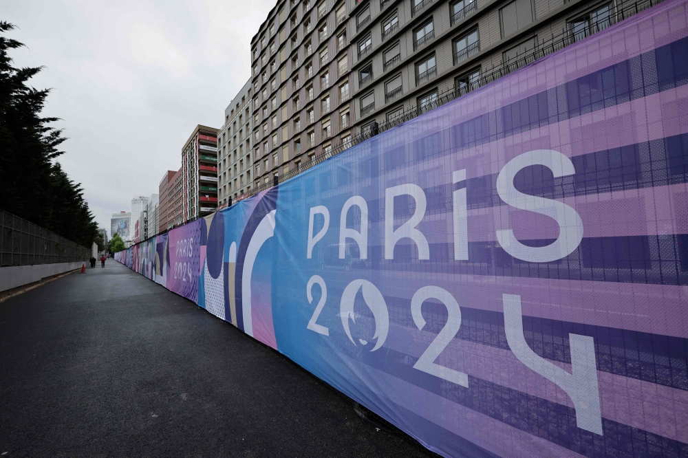 This photograph taken in Saint-Denis, outside Paris, on July 26, 2024 shows the Olympic village. (Photo by STEPHANE DE SAKUTIN / AFP)