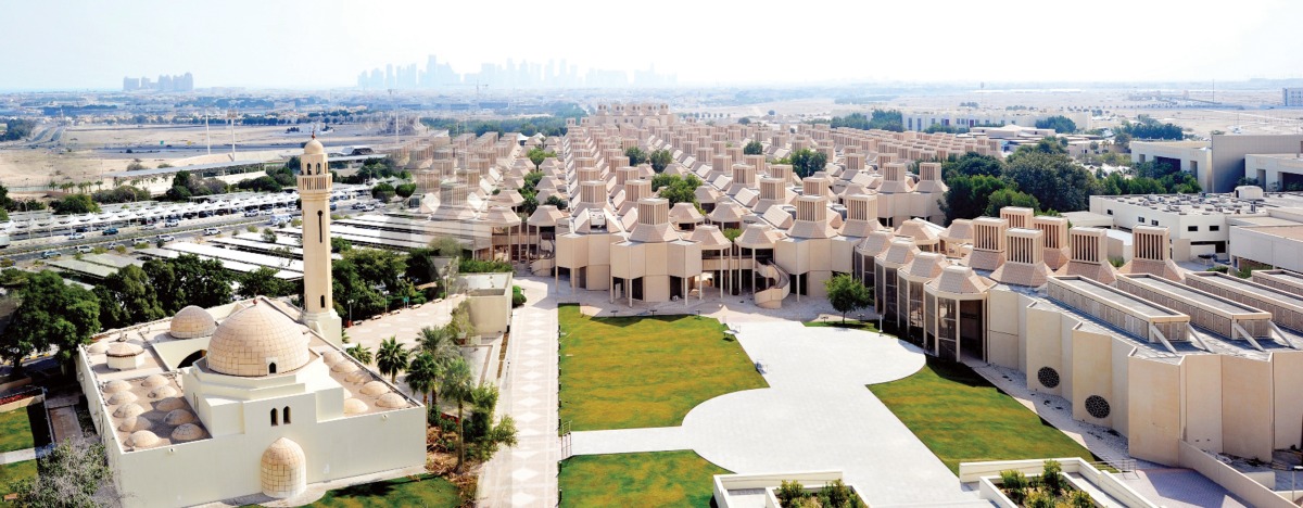 A bird's eye view of Qatar University campus.