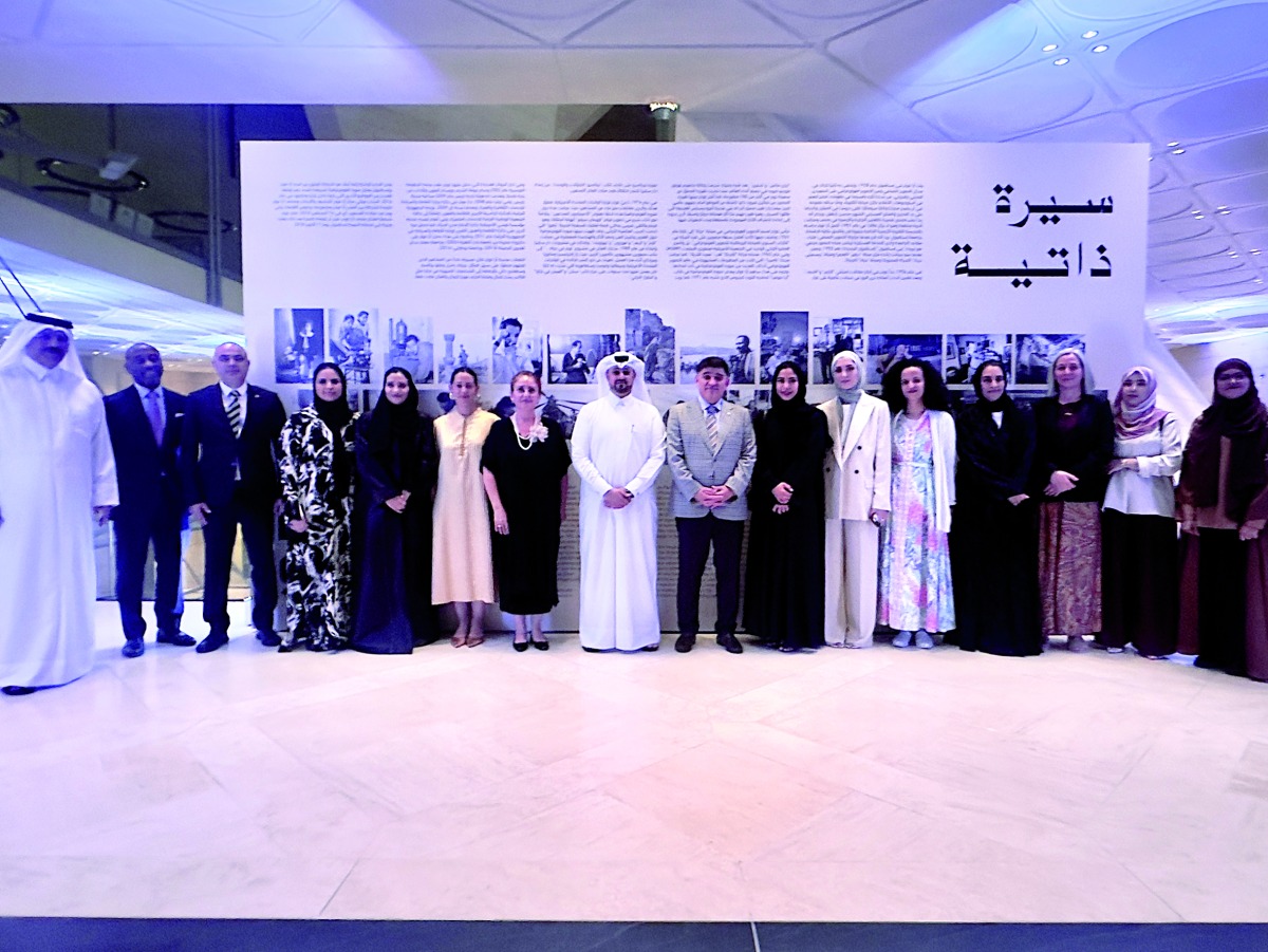 Ambassador of Turkiye to Qatar H E Dr. Mustafa Göksu (eighth right); CEO of Qatar Museums, Mohammed Saad Al Rumaihi (ninth right); and others at the opening of the exhibition at MIA yesterday.
