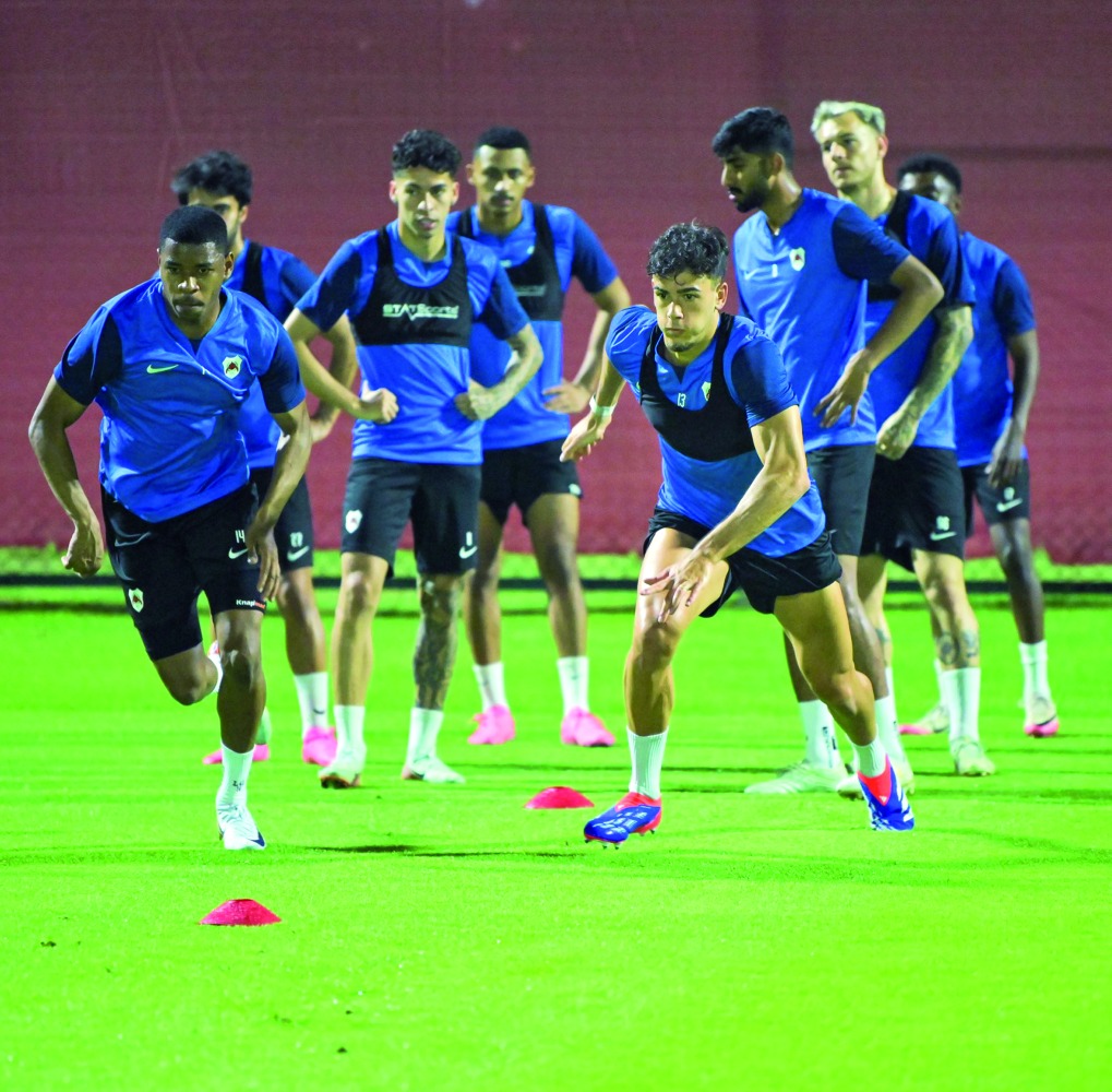 Al Rayyan players in action during a training session ahead of the season opener.