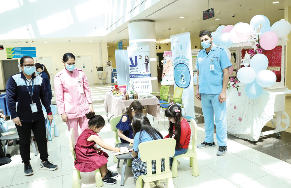 Children being attended to at a PHCC centre.