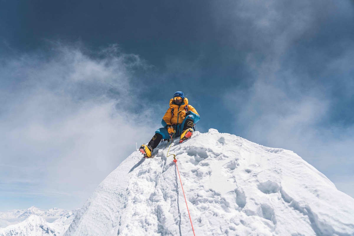 This handout photograph taken on April 12, 2024, and released by 14 Peaks Expedition shows Nepali mountaineer Nima Rinji Sherpa at Mount Annapurna. (Photo by 14 Peaks Expedition / AFP)
