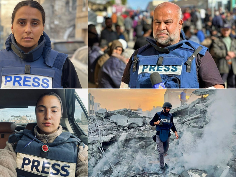 Clockwise from top right: Wael Al Dahdouh, Motaz Azaiza, Bisan Owda, and Hind Khoudary. Photo combo/The Peninsula

