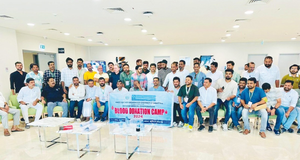 Participants during the blood donation camp organised by KMCC Qatar Kasaragod District Committee.