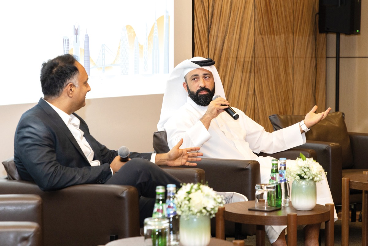 Omar Alansari, General Secretary, QRDI Council, in conversation with Ravi Belani, CEO of Alchemist Accelerator, during the launch event yesterday.