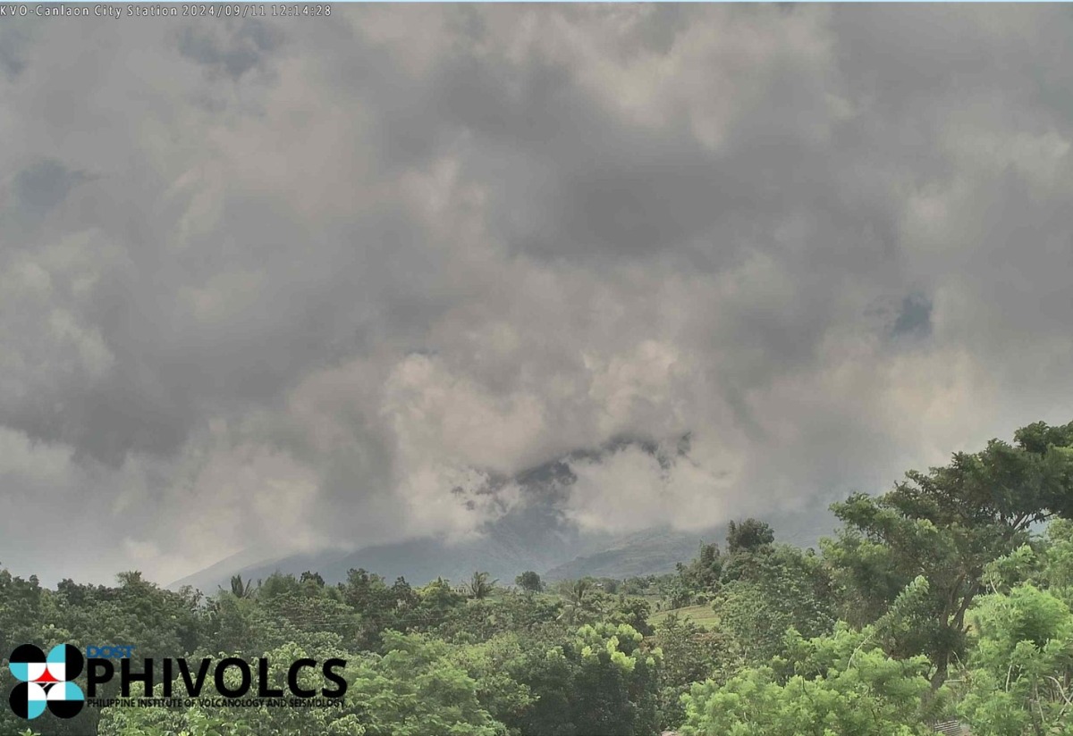 Picture credit: Latest IP Camera image of Kanlaon Volcano taken from the Canlaon City (KVO) observation station on September 11, 2024 with obscured summit.