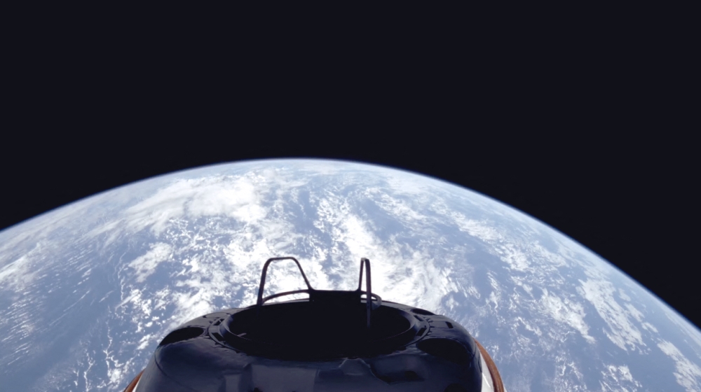 This handout image released by SpaceX on September 10, 2024 shows a view of Earth and the Dragon capsule's Skywalker shortly after the Polaris Dawn crew launched into orbit. (Photo by SPACEX / AFP) 