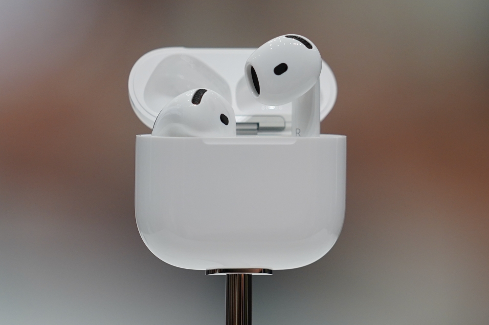 AirPods on display at the Apple Event on Monday. (Photo by Junne Alcantara/The Washington Post)