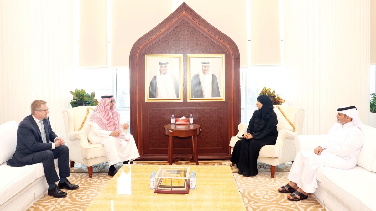 Minister of Public Health H E Dr. Hanan Mohamed Al Kuwari meeting Director General of the GCC Health Council Suleiman Al Dakhil. 