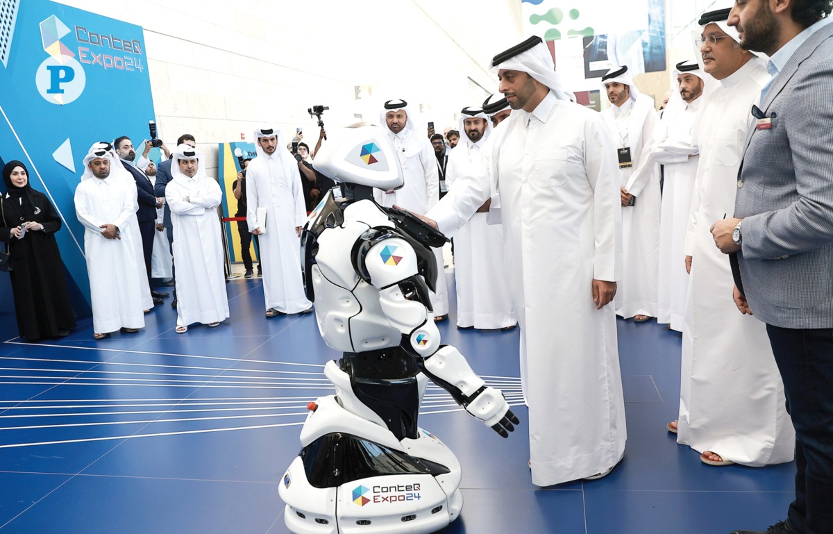 Minister of Municipality H E Abdullah bin Hamad bin Abdullah Al Attiyah during the inauguration of ConteQ Expo24, yesterday. Pictures: Rajan Vadakkemuriyil / The Peninsula