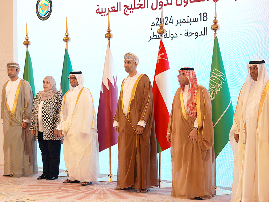 Assistant Undersecretary for Economic Affairs, Dr. Saud bin Abdullah Al Attiyah along with other GCC Undersecretaries of Ministries of Finance during the meeting, yesterday.