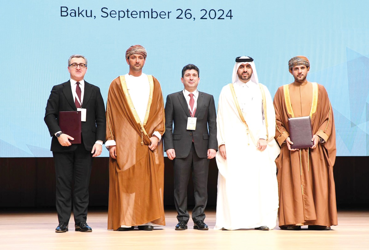 Undersecretary of the Ministry of Commerce and Industry, H E Mohammed bin Hassan Al Malki with other officials during the Gulf-Azerbaijan Economic Forum.