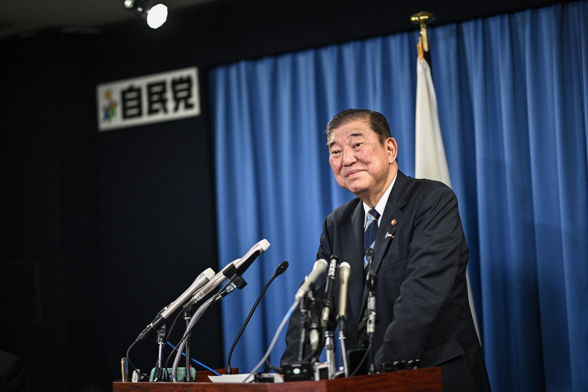 Shigeru Ishiba, the new head of the ruling Liberal Democratic Party (LDP), takes part in a press conference at the party's headquarters in Tokyo on September 30, 2024. Photo by Philip FONG / AFP.