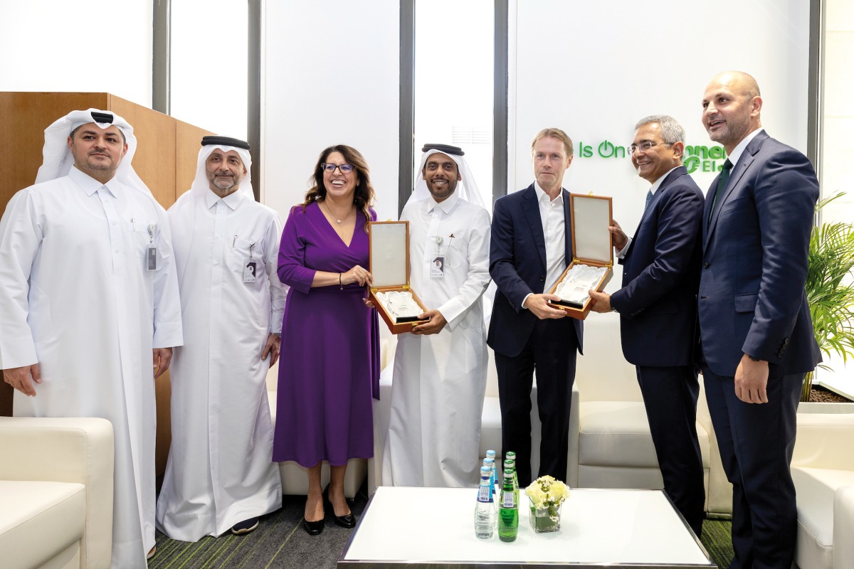 Eng. Ali Al Kuwari, CEO of Msheireb Properties and Louie Jarouche, Country Manager for Qatar and Kuwait at Schneider Electric along with other officials during the inaugural ceremony.