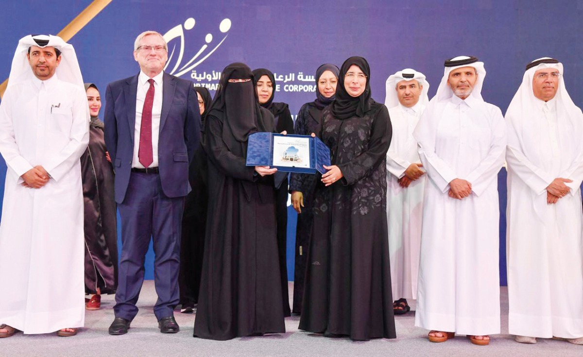 Minister of Public Health H E Dr. Hanan Mohamed Al Kuwari with the PHCC officials during the launch of its third Corporate Strategic Plan, yesterday.