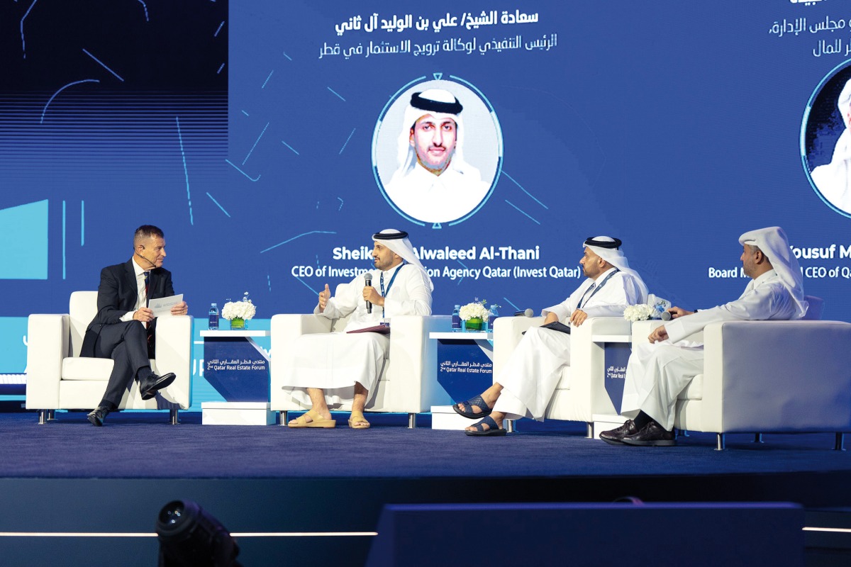 Invest Qatar CEO Sheikh Ali Alwaleed Al Thani along with other panelists at the 2nd Real Estate Forum. 