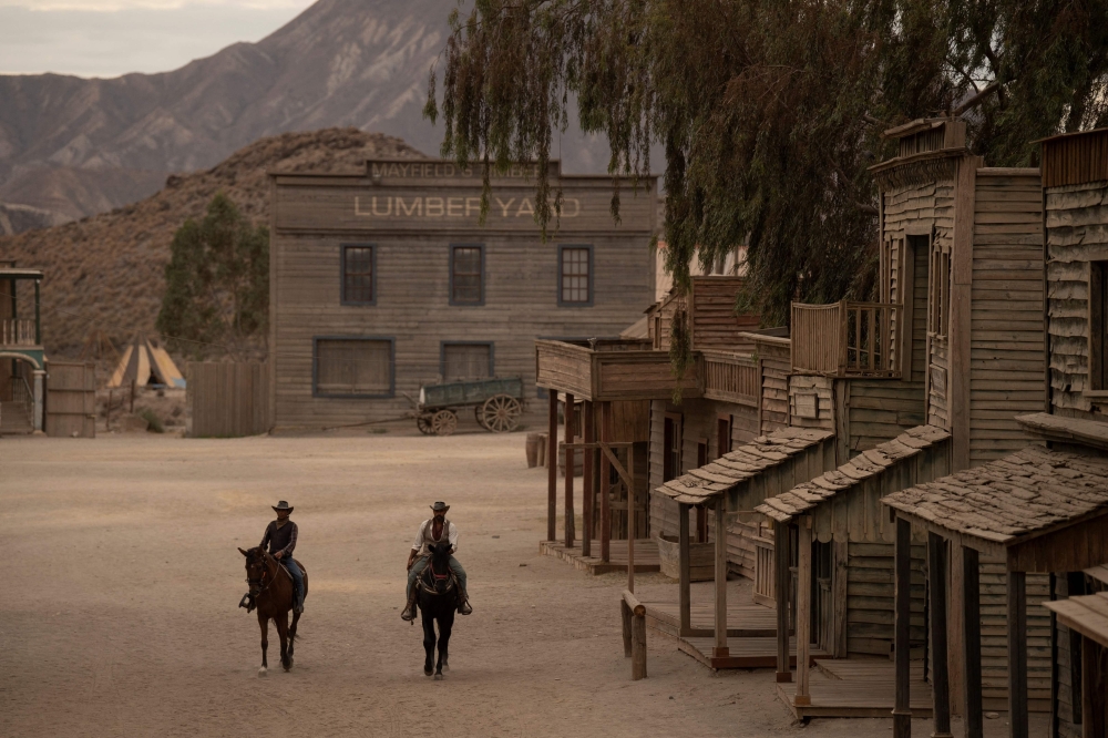 Actors perform during the Almeria Western Film Festival at Cinema Studios Fort Bravo in Tabernas on October 11, 2024. Photo by JORGE GUERRERO / AFP