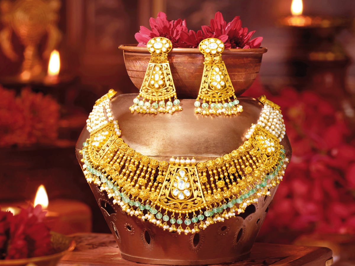 One of the gold jewellery sets at Malabar Gold & Diamonds.