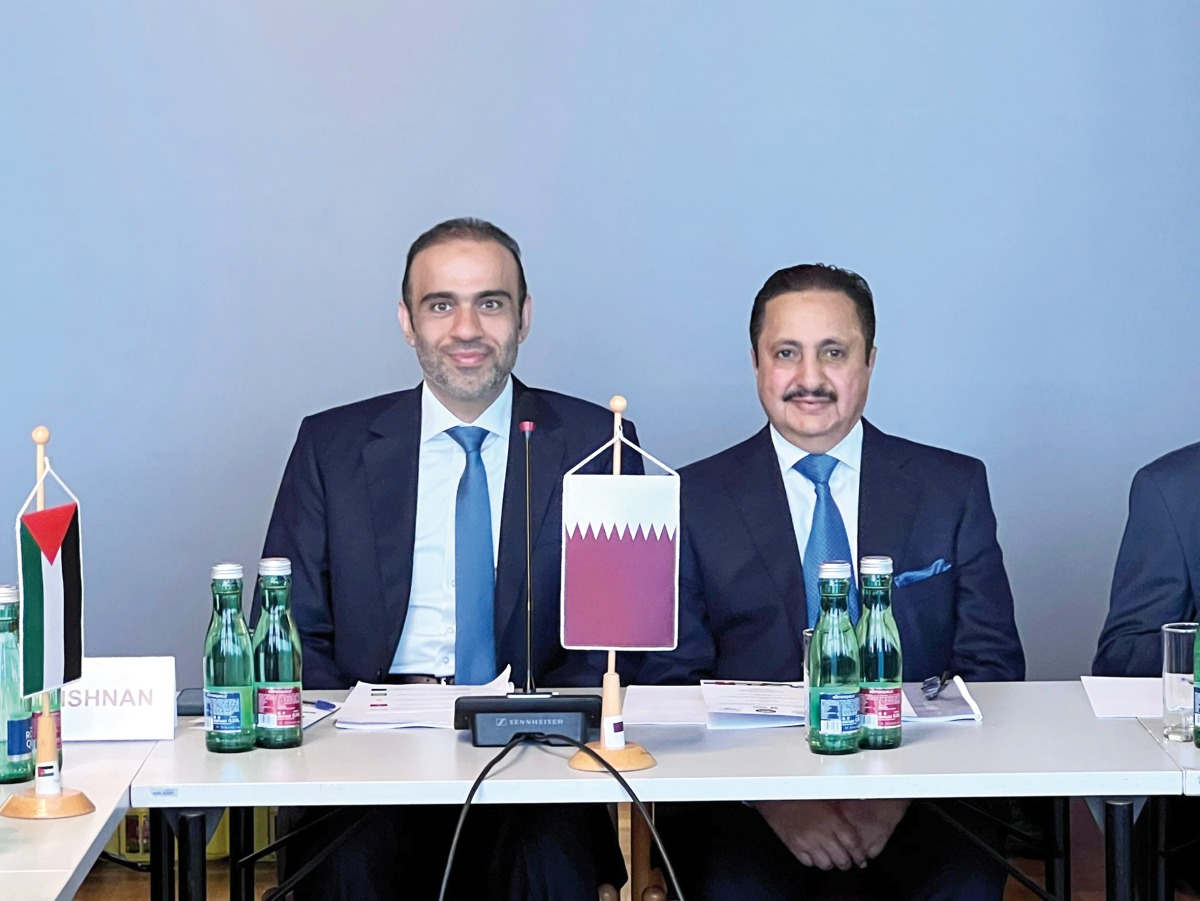 Ambassador of Qatar to Austria H E Jassim Yaqub Al Hammadi, with QC Chairman Sheikh Khalifa bin Jassim Al Thani during the AACC forum.