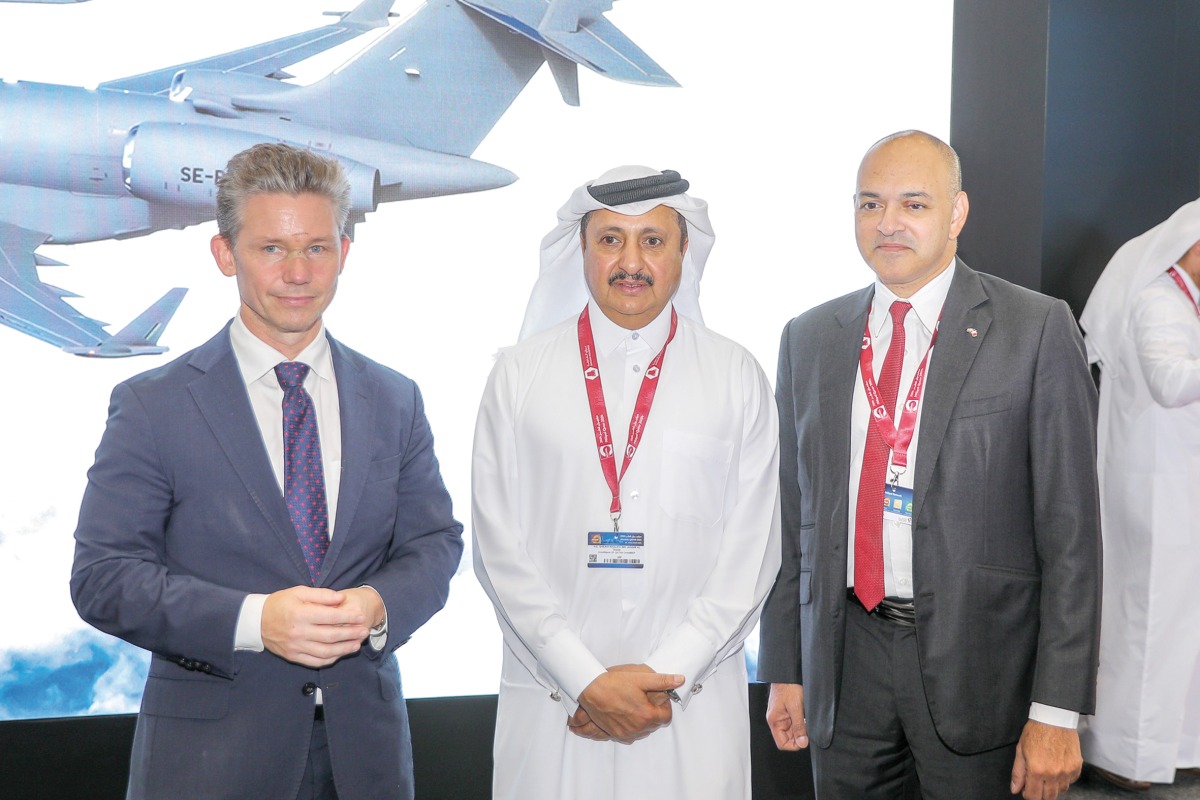 Qatar Chamber Chairman, Sheikh Khalifa bin Jassim Al Thani with other officials during Milipol Qatar exhibition at DECC, on October 29, 2024.