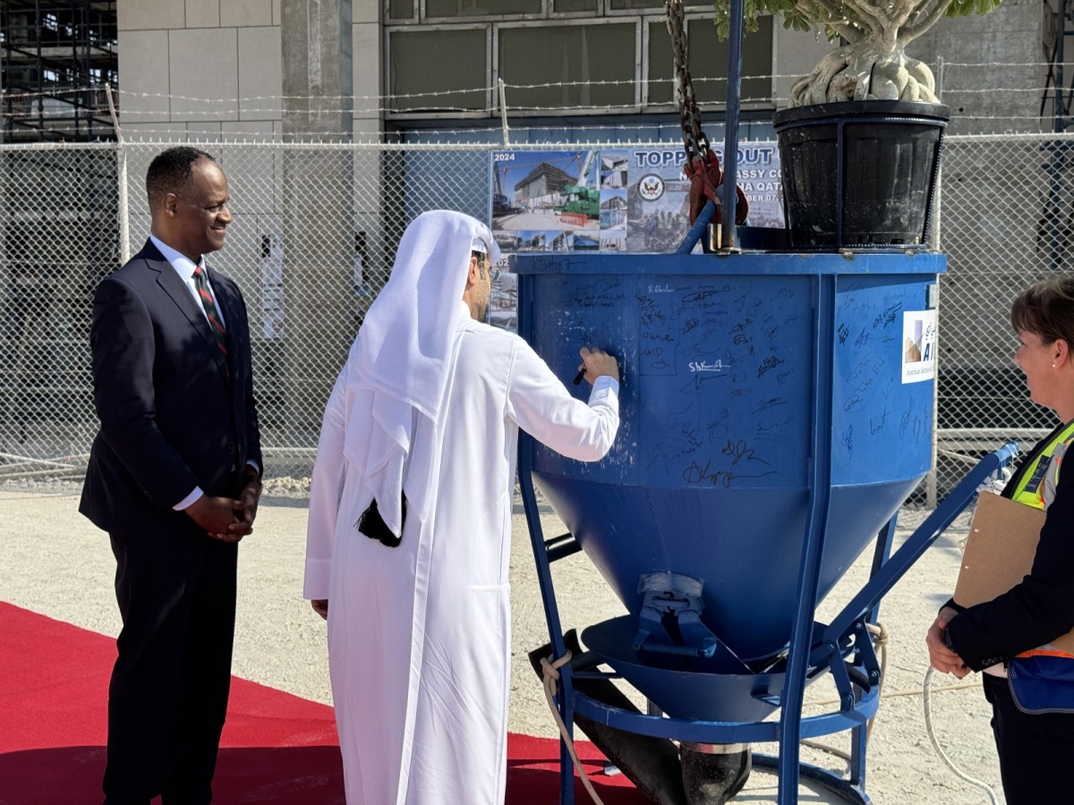 His Excellency Jassim Mohammed Al-Asmakh, Director of the Department of American Affairs at the Ministry of Foreign Affairs, and U.S. Ambassador to Qatar Timmy Davis