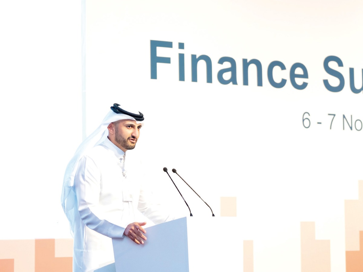 Sheikh Ali Alwaleed Al Thani, CEO, Invest Qatar speaking during the summit.