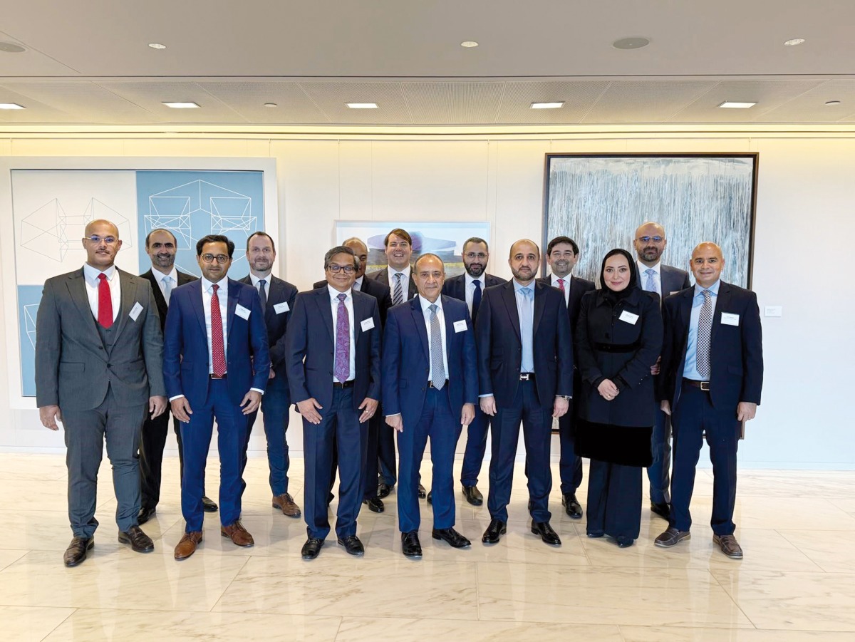 Acting CEO of QSE Abdul Aziz Nasser Al Emadi with senior representatives during the New York Roadshow.