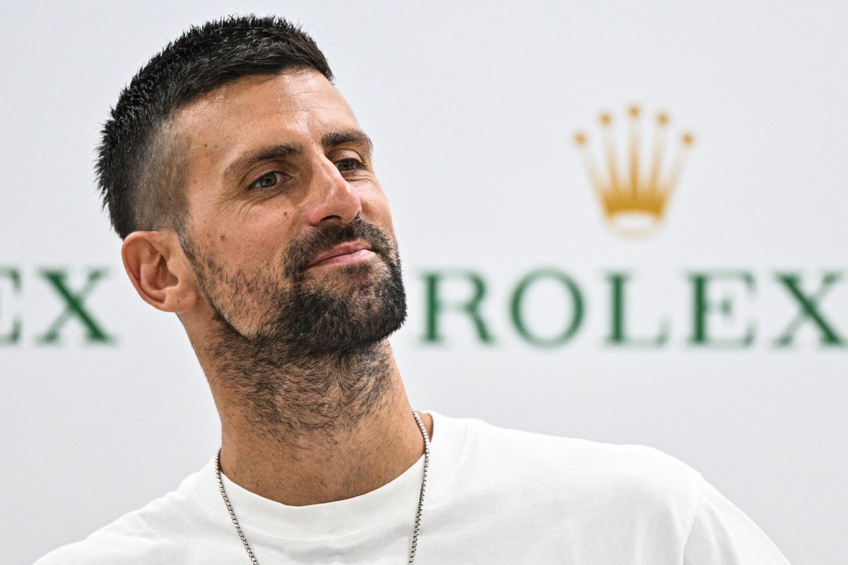 Serbia's Novak Djokovic attends a press conference at the Shanghai Masters tennis tournament in Shanghai on October 2, 2024. Novak Djokovic announced on November 23, 2024, that his retired long-time rival Andy Murray is joining the 24-time Grand Slam-winning player's coaching team, starting at the Australian Open in January. Photo by Hector RETAMAL / AFP.