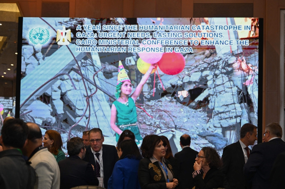 Delegates attend a humanitarian conference for Gaza in Cairo on December 2, 2024, amid the continuing war between Israel and Hamas. (Photo by Khaled Desouki / AFP)