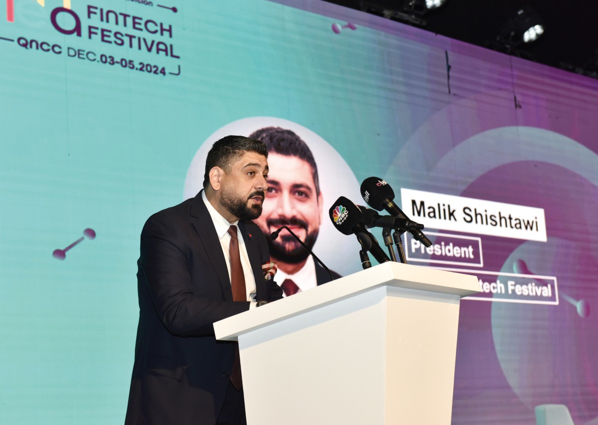 President of MENA Fintech Festival Malik Shishtawi delivering his opening speech. PIC: SALIM MATRAMKOT