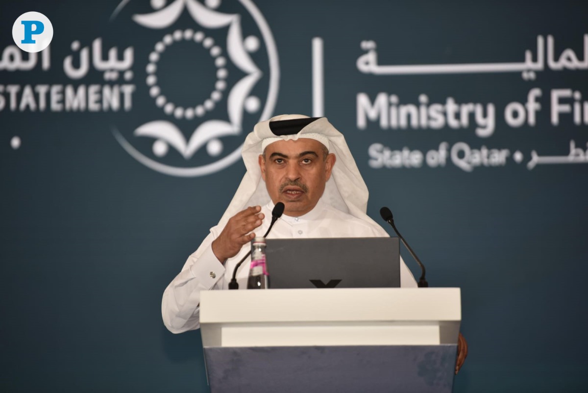 Minister of Finance H E Ali bin Ahmed Al Kuwari during a press conference about Qatar's general budget for 2025. Photo by Salim Matramkot/ The Peninsula.