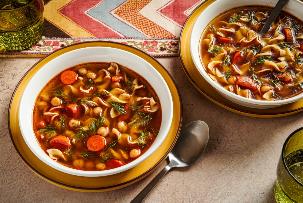 Chickpea Noodle Soup. (Photo by Rey Lopez for The Washington Post)