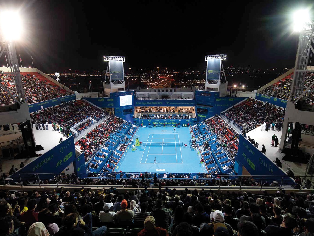 A general view of the Khalifa International Tennis and Squash Complex during the Qatar ExxonMobil Open in this file photo.