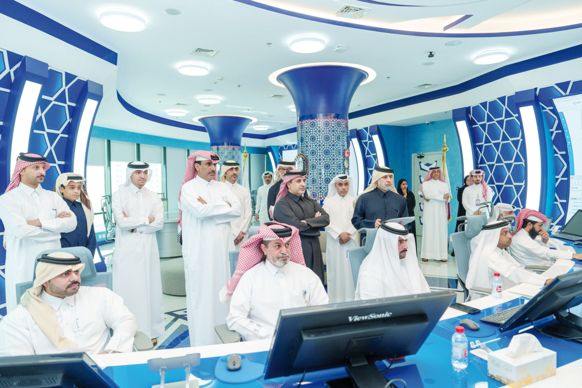 Minister of Environment and Climate Change H E Dr. Abdullah bin Abdulaziz bin Turki Al Subaie and other officials during the inauguration of Radiation Data Monitoring and Analysis Unit.