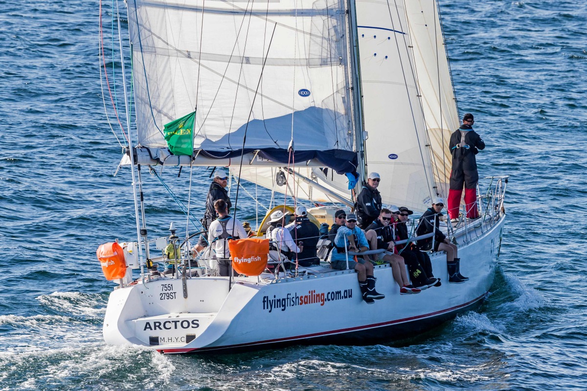 This handout photo taken on December 29, 2017 and received from Rolex on December 27, 2024 shows the yacht Flying Fish Arctos competing in the annual Sydney to Hobart yacht race. Photo by Carlo BORLENGHI / ROLEX / AFP