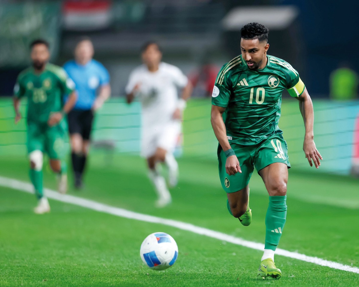 Saudi Arabia captain Salem Al Dawsari in action during the match. 